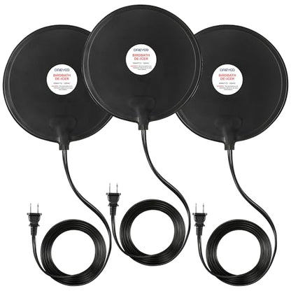 Dreyoo Bird Bath De Icer, 60w Submergible De Icer, Thermostatic Controlled Winter Water Heater Deicer for Bird, Chicken, Duck, Farm Trough, Design Patent Product(3 Pack)