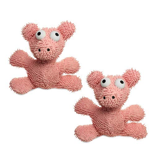 MIGHTY® 2 Pack Microfiber Large Pig Ultra Durable Plush Dog Toy | Multiple Layers & Reinforced Seams , Washable and Floats , Mighty® Construction - color: 2PK Pink Pig
