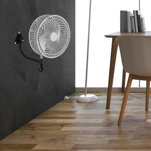 HOMSFOU Wall Mount Fan Set with Heavy Duty Bracket Adjustable Speed Wall-Mounted Oscillating Fan for Garage Pavilion Indoor Outdoor