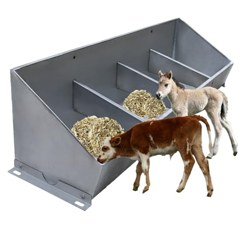 Stainless Steel Livestock Feeder Trough - Wide Design for Efficient Feeding of Pigs, Goats, Sheep & Horses - Durable & Easy to Clean Feeding Solution - size: L 1.2m/3.9ft 4 bit