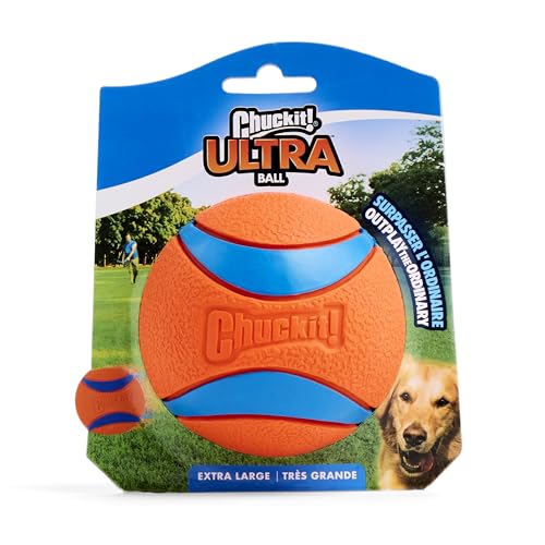 Chuckit! Ultra Ball Dog Toy - Size XL - For Dogs 100+ lbs - Made from Durable Rubber - Super Bouncy - Floats in Water - 3.5-inch Diameter - Pack of 1 - color: Ultra, size: XL