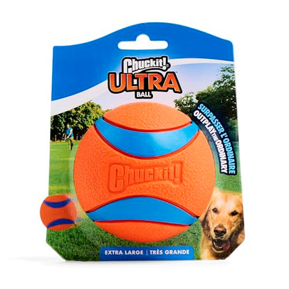 Chuckit! Ultra Ball Dog Toy - Size XL - For Dogs 100+ lbs - Made from Durable Rubber - Super Bouncy - Floats in Water - 3.5-inch Diameter - Pack of 1 - color: Ultra, size: XL