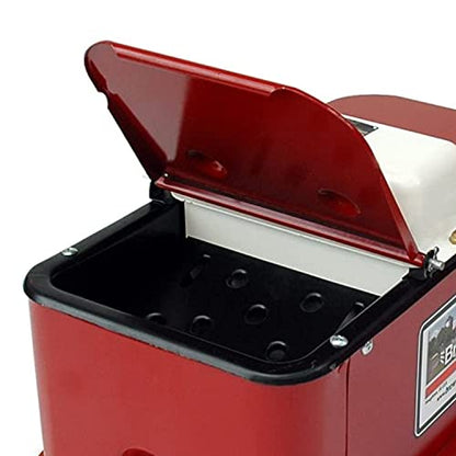 Brower Polyurethane Foam Insulated Galvanized Steel Electric Heated Livestock Pig Waterer with Lid and Mud Grates for 150 Hogs, Red