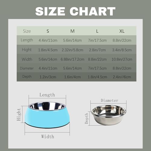Personalized Stainless Steel Dog & Cat Food/Water Bowls – Custom Pet Name, Non-Slip, Easy Clean Feeding Dishes with Separate Plates(Blue) - color: Blue