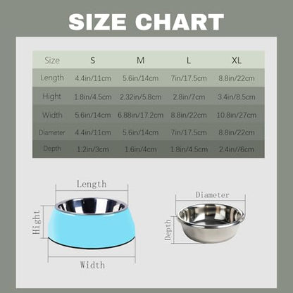 Personalized Stainless Steel Dog & Cat Food/Water Bowls – Custom Pet Name, Non-Slip, Easy Clean Feeding Dishes with Separate Plates(Blue) - color: Blue