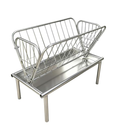 Heavy Duty Horse Goat Feeder 47" L x 22.5" W x 38" H, Galvanized Steel 2-in-1 Hay Feeder for Goats Horses with Durable Frame & 6" Deep Extra Wide Feed Pan, Easy Assembly Hay Rack for Farm Homestead