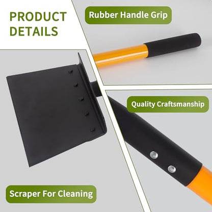 Multifunctional Cleaning Shovel, Heavy Duty Flat Snow Shovel Ice Breaker Tool for Removal Snow Weeding -51Inch