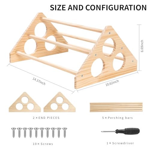 Chicken Perch for Coop - Roosting Bars for Chickens - Chick Brooder Perch & Enrichment Toys for Hens - Safe Wooden Adjustable Roosting Perch for Baby Chicks and Adult Chickens Accessories(Shape-2)