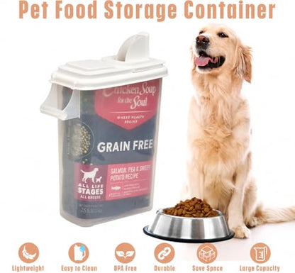 Buddeez 32 Quart Pet Food Dispenser with Lid - Airtight Storage for Dog Food, Cat Food, and Bird Seed - Easy Pour Spout for Mess Free Serving