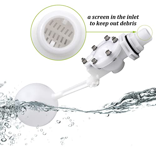 Water Float Valve with Adjustable Arm, Heavy Duty Float Valve 3/4 for Water Tank Pond, High Flow Rate - size: 12.9" in length
