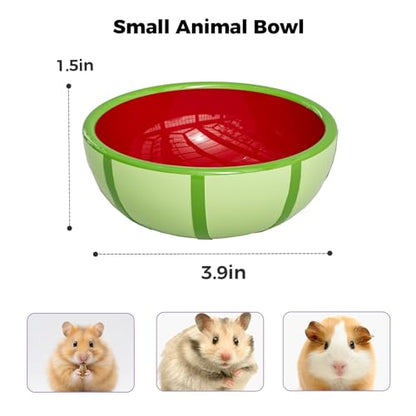 Hamster Food Bowl - Ceramic Guinea Pig Bowl Anti-Turning Small Pet Food Feeding Dish for Rabbit Rat Gerbil Mouse Chinchilla (Red) - color: Red