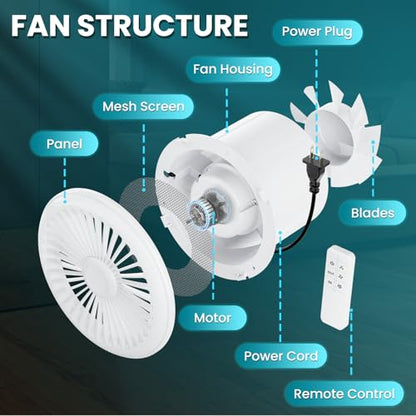 HG Power 6 Inch Reversible Bathroom Exhaust Fan with Remote Control, 3-Speed, 2-in-1 Intake & Exhaust, Low Noise Window Fan with Mesh Screen for Wall Ceiling Garage Basement Office Home, White - color: 6" - Two Way