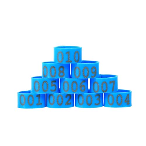 ETomey Bands Poultry Foot Rings,Identification Leg Bands, 100Pcs 16mm/20mm/25mm Poultry Chickens Ducks Goose Leg Bands Rings Clip-On Poultry Identification Band (Color : Blue, Size : 16mm) - color: Blue, size: 16mm