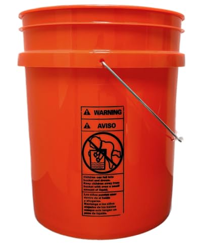 House Naturals 5 Gallon Scarlet Red Plastic Bucket Pail Food Grade BPA Free Made in USA pails with White Air Tight Screw on Lid (Pack of 2) (Scarlet Red with White EZ lid) - color: Scarlet Red With White Ez Lid