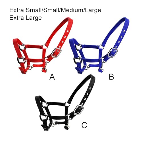 Cattle Halter Padded Halter Pony Bridle Head Collar Adjustable Horse Supplies Professional Soft Headstall(Blue,Small) - color: Blue, size: Small