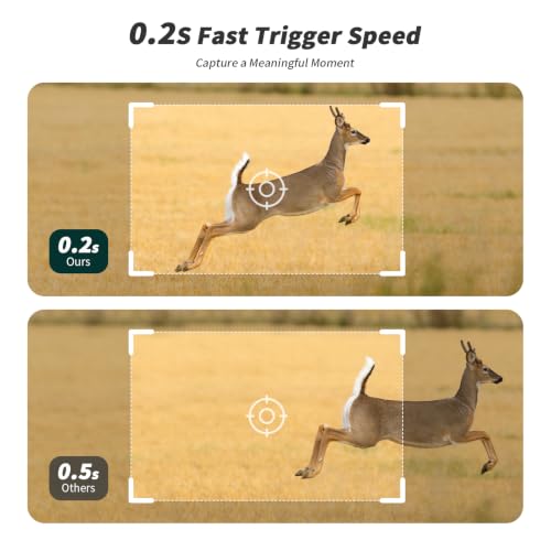SEHMUA Trail Camera, AI Animal Detection Cellular Trail Cameras, Live Streaming Game Camera Built-in 4G LTE SIM Card with Unlimited Data Plan, Motion Activated 0.2s Trigger Trail Cam IP66 Waterproof - size: 2K Live Feed