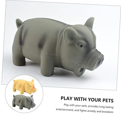 ORFOFE 2pcs Chew Toys for Dogs Latex Dog Teeth Grinding Toys Adorable Pig Shape for Chewing and Reducing Loneliness Lightweight and Portable Pet Supplies