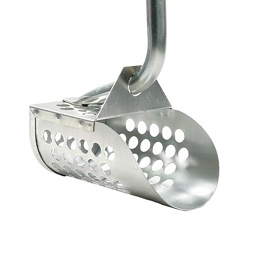 Galvanized Long Handle Scoops and Heavy Duty Large Scoop for Water Metal Detecting, Shelling, Rock Hunting and More - style: Long Handle Scoop w/ Large Hand Scoop