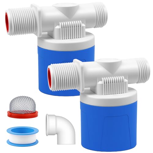 3/4" Side Top Inlet Water Float Valve, 2 Pack Water Trough Float Valve Water Level Control Float Valve for Water Tank, Automatic Water Shut Off Valve Pool Auto Fill for Livestock Pond Aquarium - size: 3/4" Side Inlet