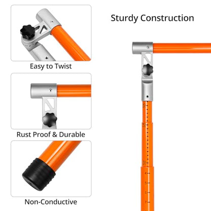 QWORK Load Height Measuring Stick - 15 Ft Adjustable Measuring Pole for Accurate Truck Load Transportation - Fiberglass Height Stick for Trucks, Car Haulers