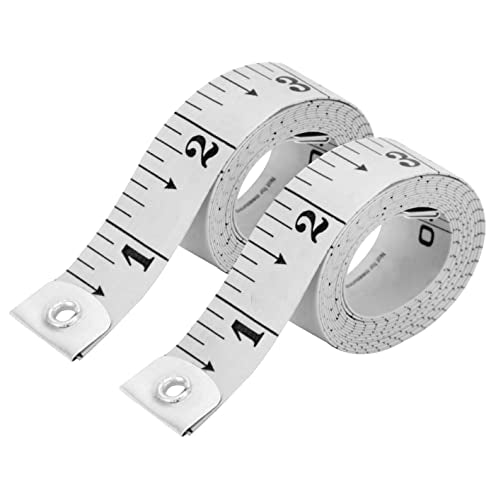 Pack of 2 Fabric Tape Measure White, Measuring Tape for Body |Soft Measuring Tape for Sewing Cloth & Weight Loss Medical Body Measurement Nursing Craft 60 inch,150 cm - color: White