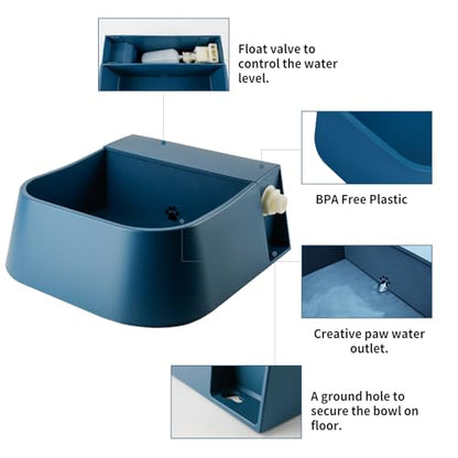 NAMSAN Outdoor Automatic Dog Water Dispenser, Large Water Bowl for All Kinds of Animals, Auto Refill Waterer for Pet Livestock, Water Trough Include Multi-Functional Adapter, Fit GHT Faucet