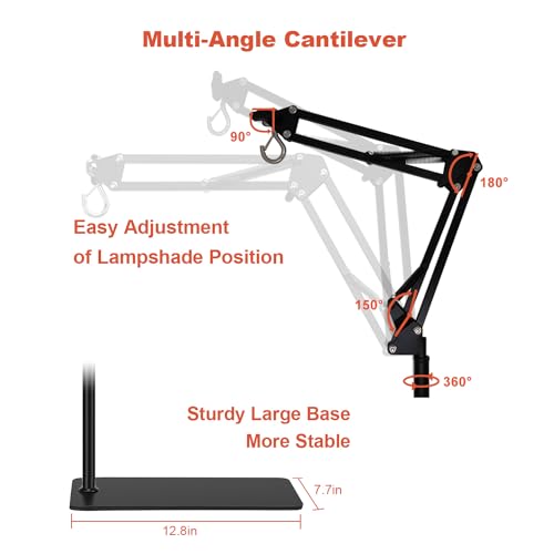 Reptile Lamp Stand, Adjustable 15.7 to 74.3 in Heat Lamp Metal Bracket Floor Light Holder for Lizards Bearded Dragons Chicks Terrarium Tank - size: XXL