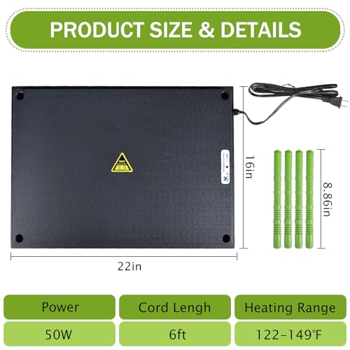 16"x22" Chick Brooder Heater Plate, Brooder Plate for Chicks with Adjustable Height for Baby Chick Duck, 50W Constant Temperature Control Chick Warmer for Energy Saving - size: 16" x 22"