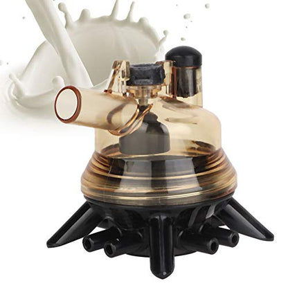 Milk Claw Cluster for 150CC Milking Machine, Replacement Milker Claw with Transparent Lid and Adjustable Air Valve, Cow Sheep Milking Accessory for Farm Use