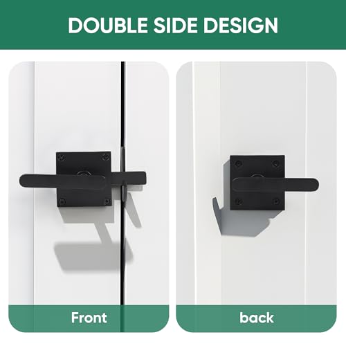 JUBEST Double Side Gate Latch, Heavy Duty Swinging Door Latch Gate Hardware for Left Inswing Outdoor Fence, Wooden Gates, Pool Gate, Backyard, Garden - size: GL01