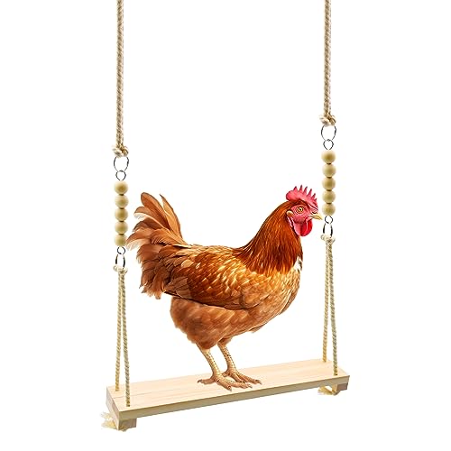 Chicken Swing Toy, Chicken Toy, Wood Chicken Swing Toy, Wood Chicken Swing for Chickens Rooster Poultry Parrots - size: 1pcs Chicken Swing