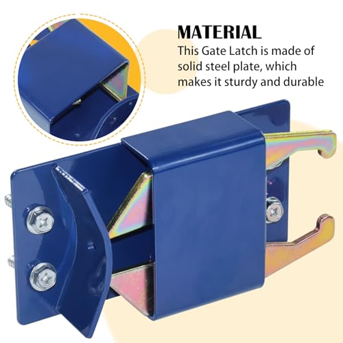 S16100300 Heavy Duty Two Way Gate Latch 1-5/8" to 2" Diameter, Blue | Replaces 2 Way Gate Latch Farm Gate Latch Round Tube Gate Two Way Fence Gate Latch for Metal Gates, Farms, Ranches, Pastures - color: 1XS16100300