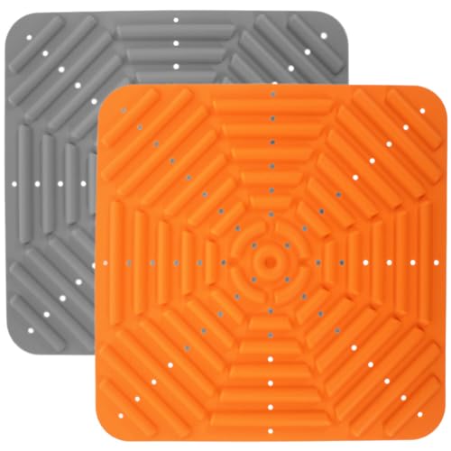 Ipetboom 2pcs Silicone Chicken Nesting Box Pads Washable Bedding Mats for Chicken Coop Nest Building -Prevent Rolling Design Grey for Poultry Care