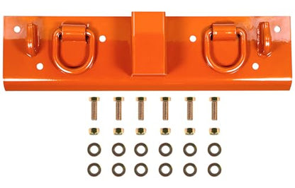 Bonbo Tractor Grab Hooks Compatible with Kubota Tractors - Bolted on Compact Tractor Bucket Grab Hooks with D Rings and 2" Receiver, Orange
