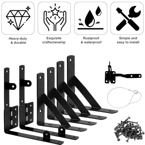 Anti Sag Gate Frame Kit Heavy Duty Gate Corner Brace Bracket with a Self-Locking Gate Latch Gate Kits for Wooden Fence Garden Wooden Driveway Gates Shed Doors Corral Gates 2 Sets - size: 2 sets
