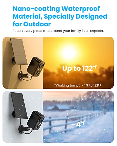 FOAOOD Security Cameras Wireless Outdoor with Solar Panel Cameras for Home Security, Home Camera with Color Night Vision, PIR Human Detection, 2-Way Talk, IP66 Waterproof, (2Packs-Black) - color: 2Packs-Black