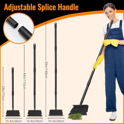 Garden Flat Shovel Scraper, Multifunctional Garden Cleaning Shovel with 59 Inch Long Handle, Heavy Duty Outdoor Floor Scraper for Weed Cleaning,Trenching,Edging and Removing Snow,Ice,Weeds,Dirty,Moss - style: Black Shovel