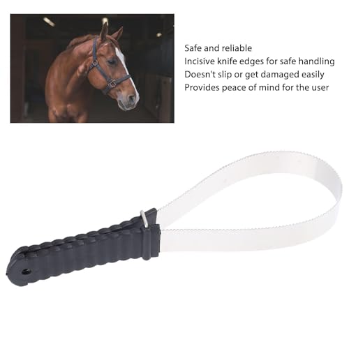 Stainless Steel Horse Curry Comb, Shedding Blade Horse Brush Scraper Dog Shedding Blade Stainless Steel Grooming Blade for Horse Hair Cleaning