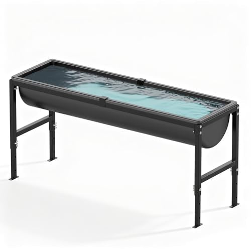 Animal Waterer 11 Gallon, Livestock Water Trough with Adjustable Stand, Easy to Assemble and Carry, Feeding Goat, Sheep, Horse, Dog in Farm - size: 1 PC
