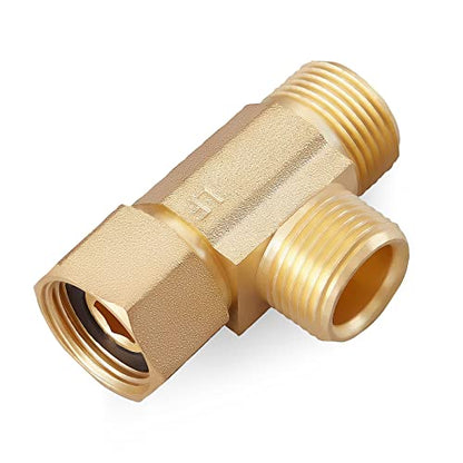 Litorange Lead-Free 1 PCS Brass Angle Stop Add-A-Tee Valve 3/8" Female by 3/8 Inch by 3/8-Inch Male T Extender Water Compression Easy Connect Tee (Pack of 1) - size: 3/8" Add-A-Tee Brass