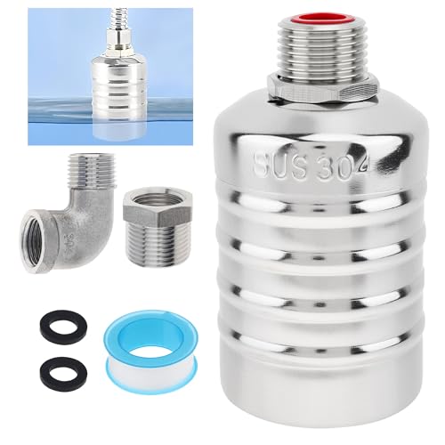Float Valve, 304 Stainless Steel 1/2inch to 3/4inch Auto Fill Shut Off Water Float Valves Fully Automatic Water Level Control for Water Tank, Pool, Tower, Livestock Troughs - style: Style 1