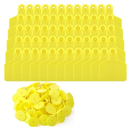Cattle Ear Tags 200 Pcs Blank Cattle Ear Tags Large Plastic Identification Cards for Animals