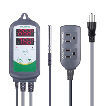 Inkbird WiFi ITC-308 Digital Temperature Controller Thermostat Remote Monitoring Controlling Home Brewing Fermentation Breeding Incubation Greenhouse - size: WiFi ITC-308