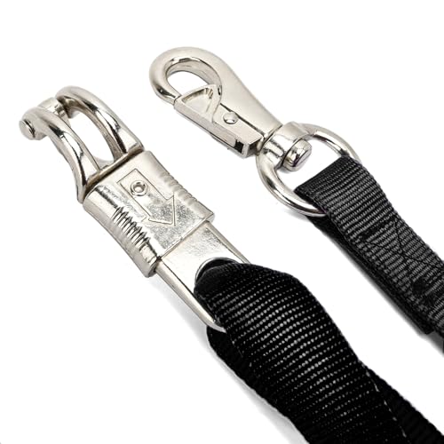 Cross Ties for Horse, 4 Pack Adjustable Nylon Cross Ties Horse Trailer Tie with Panic Snap and Bull Snap,Adjustable Length from 44.5-78.5 Inch,Black - style: Black-4PCS