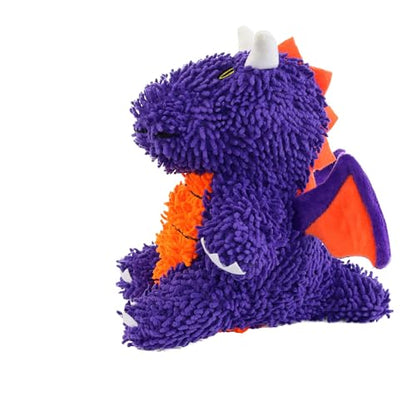 MIGHTY® 2 Pack Microfiber Medium Dragon Dog Toys | Ultra Durable Plush Toy with Multiple Layers & Reinforced Seams , Washable and Floats , Mighty® Construction - color: 2PK Purple Dragon