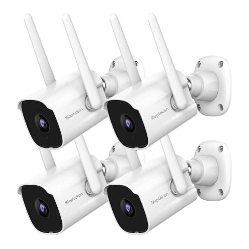 Septekon 2K Home Security Cameras, 4 Pack Wired WiFi Outdoor Security Cameras with Night Vision, Two-Way Audio, 2.4G WiFi, IP66, Motion Detection Alarm - P30 - size: 4 Pack