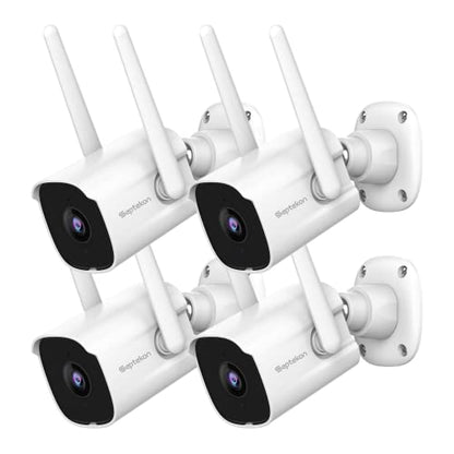 Septekon 2K Home Security Cameras, 4 Pack Wired WiFi Outdoor Security Cameras with Night Vision, Two-Way Audio, 2.4G WiFi, IP66, Motion Detection Alarm - P30 - size: 4 Pack