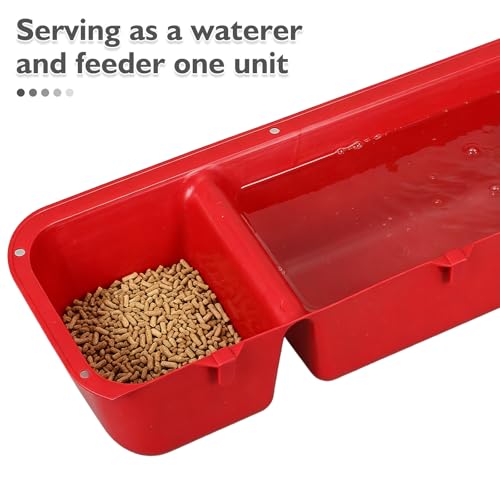 4PCS Livestock Feeder Trough - Wall Mounted Livestock Hay Rack - Divided Chicken Feed and Water Box - Farm Animal Feeding Tray for Goats Sheep Rabbit