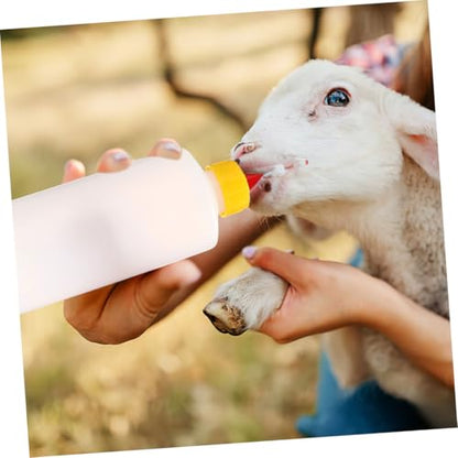 KESYOO 2Sets Animal Feeding Milk Bottles for Calves Goats Sheep Portable Farm Feeder with Replacement Nipples for Daily Use Essential Livestock Accessory