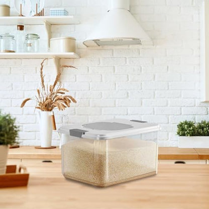Airtight Dog Food Container – Stackable Pet Treat and Food Storage Bin with Lid, Heavy Duty Durable Bucket, Farmhouse Design | Ideal for Kitchen Pantry, Outdoor Feeding, and Pet Foods Preservation - color: Transparents